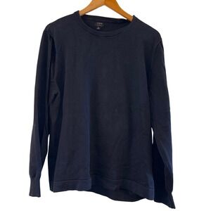 J Crew Navy Blue Crew Neck Long Sleeve Cotton Sweater Mens XL Made‎ in Cambodia